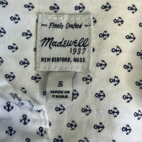 Madewell button down long sleeve mini anchor ⚓️ print shirt - Picture 8 of 16
